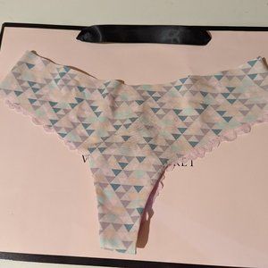 Vintage Victoria's Secret Pink Seamless Lace Back Thong